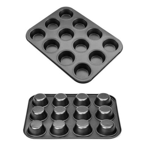 Forma para Cupcake e Pão de Queijo 12 Cavidades - Aço Carbono