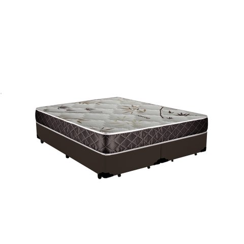 Cama Box King Colchão Aylla Espuma D33 NK Camas + Box Sintético 70x193x203 Cor:Marrom