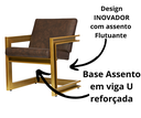 Ver imagem 4 de Poltrona Cadeira Detroit Couríssimo Facto Telha Estrutura Dourado