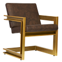 Ver imagem 1 de Poltrona Cadeira Detroit Couríssimo Facto Telha Estrutura Dourado