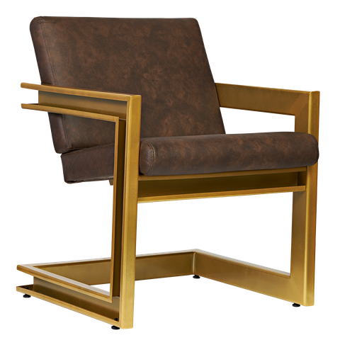 Poltrona Cadeira Detroit Couríssimo Facto Telha Estrutura Dourado