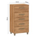 Ver imagem 3 de Cômoda Malta 5 Gavetas 99cmx54cmx40 Cm