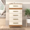 Ver imagem 1 de Cômoda Malta 5 Gavetas 99CMX54CMX40CM Bege/Cinamomo/Off White