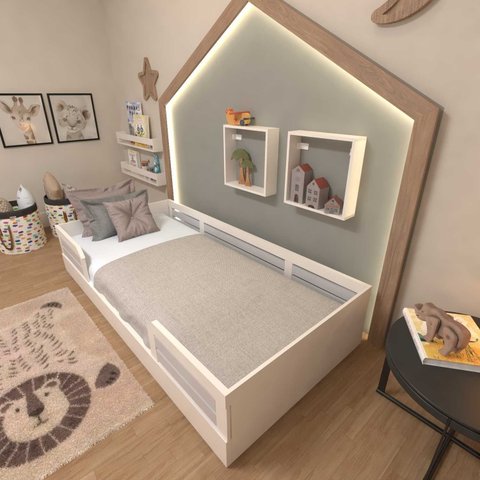 Cama Infantil Montessoriana Solteiro Lua