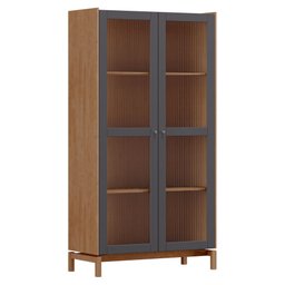 Cristaleira 190cm 2 Portas 100% Madeira Maciça Barcelona - 3