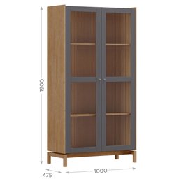 Cristaleira 190cm 2 Portas 100% Madeira Maciça Barcelona - 4