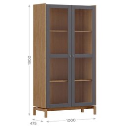 Cristaleira 190cm 2 Portas - Madeira Maciça Linha Barcelona  - 5