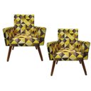 Ver imagem 1 de Kit 2 Poltronas Decorativas Nina Sala de Estar Triangulo Amarelo