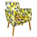 Ver imagem 3 de Kit 2 Poltronas Decorativas Nina Sala de Estar Triangulo Amarelo