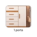 Ver imagem 5 de Cômoda Leme 1 Porta 4 Gavetas 99x90,5x40cm