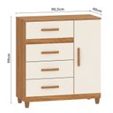 Ver imagem 4 de Cômoda Leme 1 Porta 4 Gavetas 99x90,5x40cm