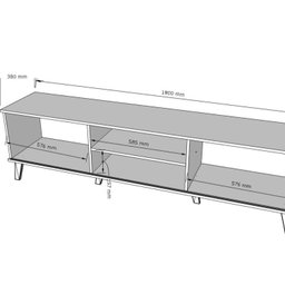 Rack para Tv até 75 Polegadas 2 Portas 180cm Denver - 3