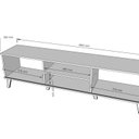 Ver imagem 3 de Rack para TV até 75 Polegadas MDF 180cm 2 Portas Nature Off White Denver Marrom