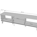 Ver imagem 3 de Rack para TV até 75 Polegadas MDF 180cm 2 Portas Nature Off White Denver