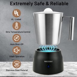 Secura Espumador de Leite Elétrico com Jarra Removível 17oz - 5