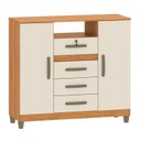Ver imagem 2 de Cômoda Angra 2 Portas 4 Gavetas 99x109x40 cm Bege/Cinamomo/Off White