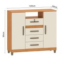 Ver imagem 3 de Cômoda Angra 2 Portas 4 Gavetas 99x109x40 cm Bege/Cinamomo/Off White
