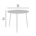 Ver imagem 3 de Conjunto Mesa de Jantar com Tampo Redondoe 4 Cadeiras Barcelona Cinza/Preto/Freijó