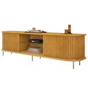 Ver imagem 6 de Rack para Sala Bancada de Tv 75 Pol 218cm Ripado World D04 Cedro - Mpozenato