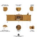 Ver imagem 3 de Rack para Sala Bancada de Tv 75 Pol 218cm Ripado World D04 Cedro - Mpozenato