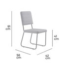 Ver imagem 4 de Conjunto Mesa de Jantar Barcelona Tampo Retangular e Quatro Cadeiras Barcelona Cinza/Preto/Freijó
