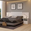 Ver imagem 1 de Cabeceira para Cama de Casal Extensível 100% MDF Glamour Branco