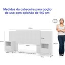 Ver imagem 6 de Cabeceira para Cama de Casal Extensível 100% MDF Glamour Branco