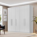 Ver imagem 1 de Guarda Roupa 6 Portas 3 Gavetas com Sapateira 100% MDF Glamour Branco