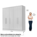 Ver imagem 4 de Guarda Roupa 6 Portas 3 Gavetas com Sapateira 100% MDF Glamour Branco