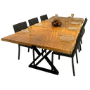 Ver imagem 1 de Mesa de Jantar Grande de Madeira Maciça com Pés de Ferro