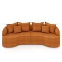 Ver imagem 2 de Sofá Living Decorativo Salinas 3 Lugares com Almofadas 250cm Modulado Bouclê Terracota G33- Gran Bel
