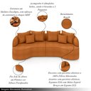 Ver imagem 3 de Sofá Living Decorativo Salinas 3 Lugares com Almofadas 250cm Modulado Bouclê Terracota G33- Gran Bel