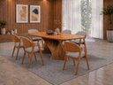 Ver imagem 1 de Sala de Jantar Maciça 6 Cadeiras 1,80x90 Dunnas Sala Nobre