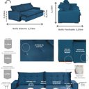 Ver imagem 3 de Sofá Modular Bahia 4 Lugares 230 cm com Molas Retrátil e Reclinável Yescasa Azul
