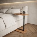 Ver imagem 7 de Mesa Elo Lateral Encaixe Sofá e Cama Mdf e Aço Design Moderno Resistente - Freijó/pé Preto