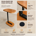 Ver imagem 5 de Mesa de Apoio Elo em MDF Pé de Aço para Sala Quarto Lateral Industrial Amadeirado/Pé Preto Lh Móveis