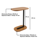 Ver imagem 3 de Mesa Elo Lateral Encaixe Sofá e Cama Mdf e Aço Design Moderno Resistente - Freijó/pé Preto