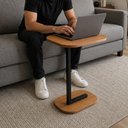 Ver mais imagens de Mesa de Apoio Elo em MDF Pé de Aço para Sala Quarto Lateral Industrial Amadeirado/Pé Preto Lh Móveis
