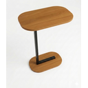 Ver mais imagens de Mesa Elo Lateral Encaixe Sofá e Cama Mdf e Aço Design Moderno Resistente - Freijó/pé Preto