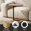 Ver imagem 4 de Mesa Elo Lateral Encaixe Sofá e Cama Mdf e Aço Design Moderno Resistente - Freijó/pé Preto