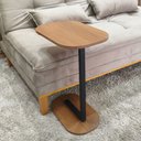 Ver imagem 5 de Mesa Elo Lateral Encaixe Sofá e Cama Mdf e Aço Design Moderno Resistente - Freijó/pé Preto