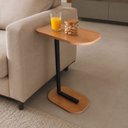 Ver imagem 1 de Mesa de Apoio Elo em MDF Pé de Aço para Sala Quarto Lateral Industrial Amadeirado/Pé Preto Lh Móveis