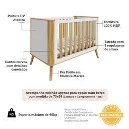 Berço Arredondado Evolutivo Americano 4 em 1 Luly 100% MDF Espresso Móveis - 4