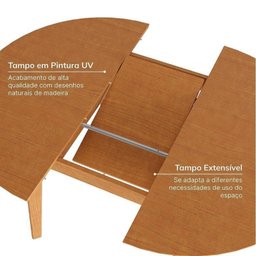 Kit Mesa de Jantar Extensível Redonda Tarsila e 4 Cadeiras Pequi Cabecasa Madeiramadeira - 11