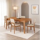 Ver imagem 2 de Kit Mesa de Jantar Extensível Retangular Tarsila e 4 Cadeiras Pequi CabeCasa MadeiraOriginals Marrom/Champagne/Castanho/Bege