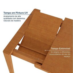 Kit Mesa de Jantar Extensível Retangular Tarsila e 4 Cadeiras Pequi Cabecasa Madeiramadeira - 11