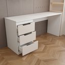 Ver imagem 6 de Mesa para Escritório Madri 3 Gavetas Creme/Branco - Panorama Móveis