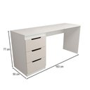 Ver imagem 2 de Mesa para Escritório Madri 3 Gavetas Creme/Branco - Panorama Móveis