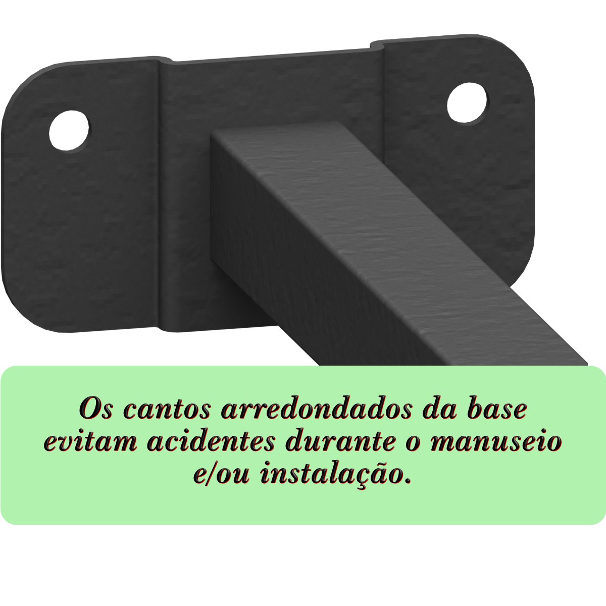 Suporte Refletor Base Reta Braço 30 Cm Preto - 4