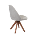 Ver imagem 2 de Cadeira Mariana com Base Giratória de Madeira Maciça Tecido Boucle Cinza
